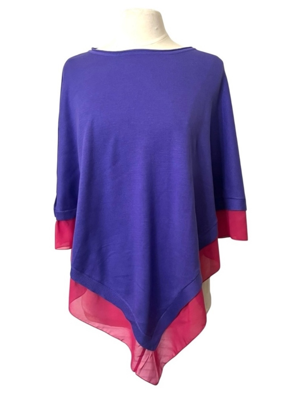 Iman Global Choc Purple & Pink Poncho Size Medium